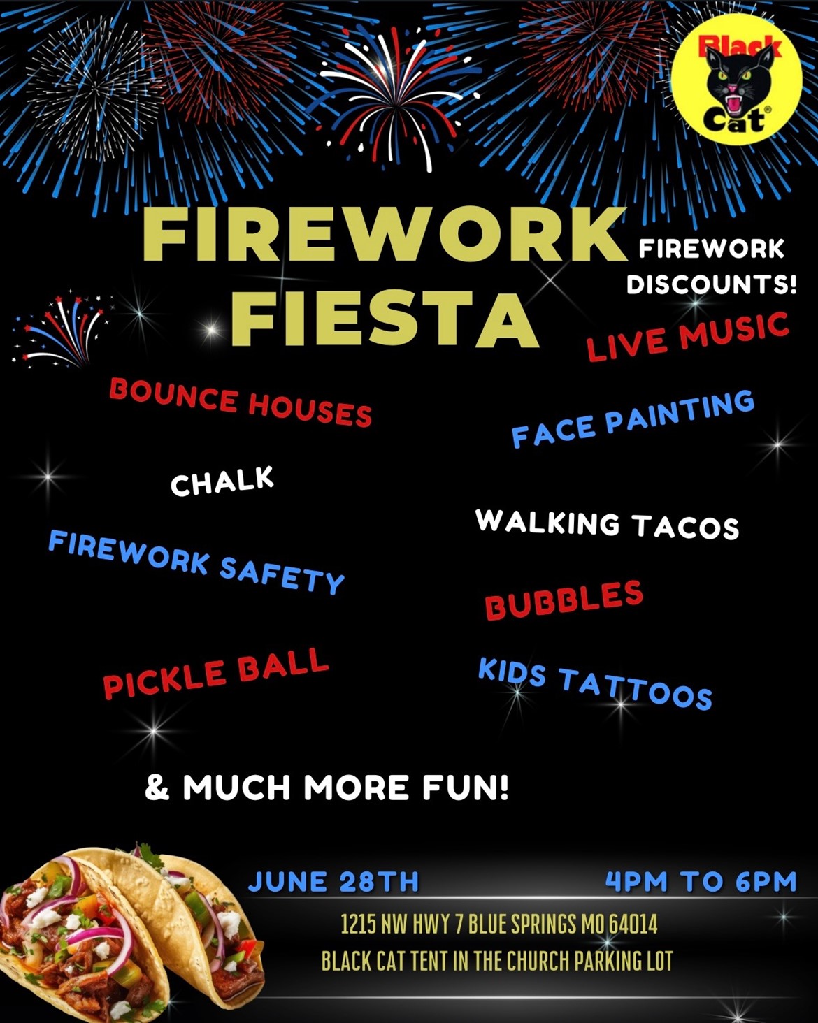 Picture 2 of listing of events for the FIrework Fiesta event on Saturday, June 28, 2025
