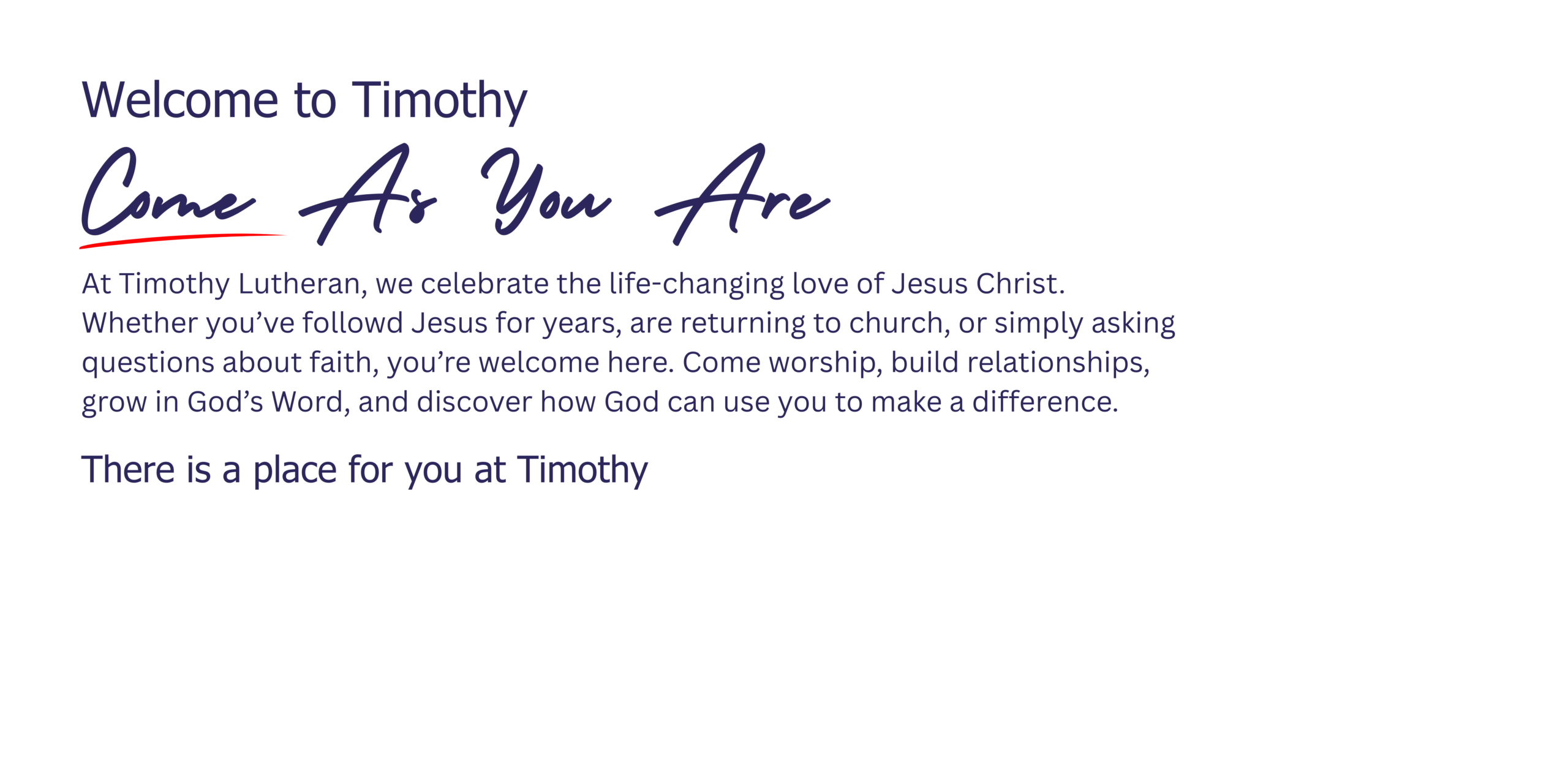 Welcome to Timothy